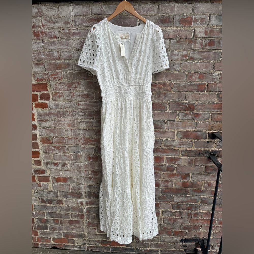 NWT Anthropologie Somerset Maxi Dress Eyelet Edition WHITE - Picture 2 of 16